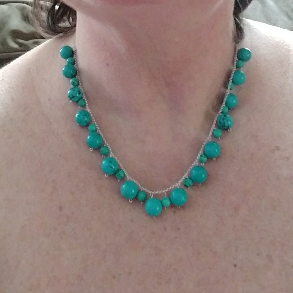 Ross Simon's sterling turquoise bead necklace - Picture 2 of 4